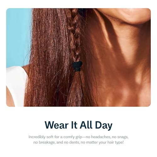 Gimme Beauty No Snag Braid Ends - Seamless Nylon & Spandex Hair Ties for Braids - No-Snag Gentle Hold Design - Zero-Dent, Daily Hair Accessories - 25 Pack, Dark Brown