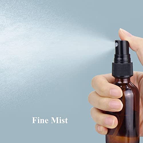 Wedama Spray Bottle, 2 oz Fine Mist Glass Spray Bottle, Little Refillable Liquid Containers for Watering Flowers Cleaning (24 Pack, Amber)