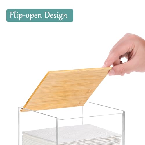 Acrylic Disposable Face Towel Holder, Clean Towels XL Box Intented for Clean Face Towels XL, Facial Towel Container Dispenser for Bathroom