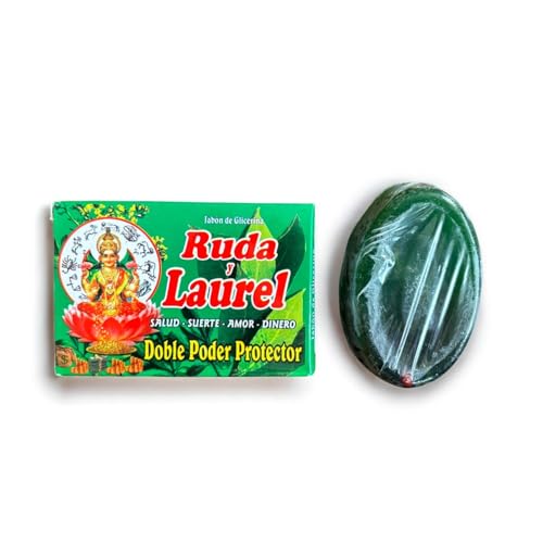 Rue Soap Bar infused with bayleaf, Jabon de ruda y laurel, for wealth, Good luck, love, money and happiness, Spiritual Bath bar soap