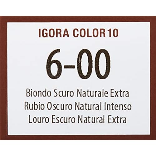 Schwarzkopf Professional Igora Color10 6-00 60ml Brown Permanent Hair Color Cream, Cruelty Free, Ammonia Free