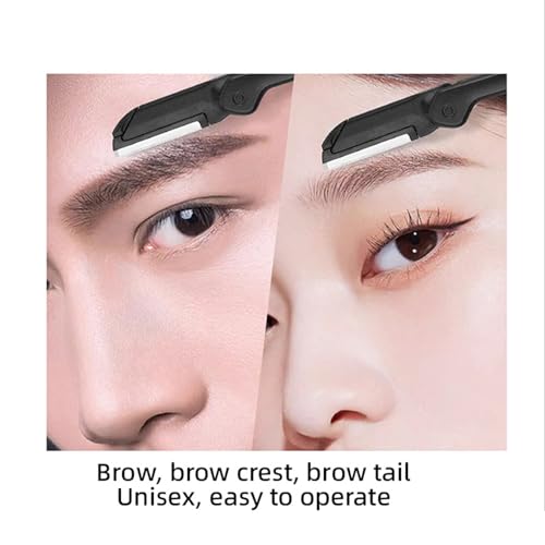 13-in-1 Eyebrow Trimming Kit with Double Magnification Vanity Mirror, Eyebrow Grooming Kit for Women/Men, Includes Scissors with Comb, Straight and Folding Razors, Brushes, Tweezers, Replacement Head