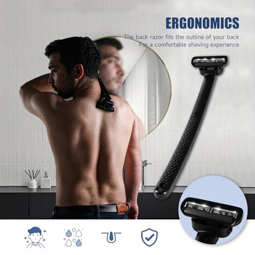 Back Shavers for Men The DIY Back Hair Shaver for Men with Safety Blade Technology & Ergonomic Handle for Men