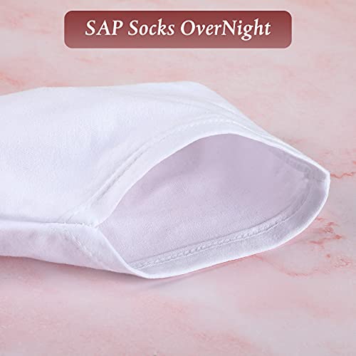 14 Pairs Moisturizing Socks Lotion Overnight Spa Socks Dry Feet Cotton Cosmetics Socks Spa Moisturizing Enhancing Socks Spandex Sock for Women and Men Feet Care, White