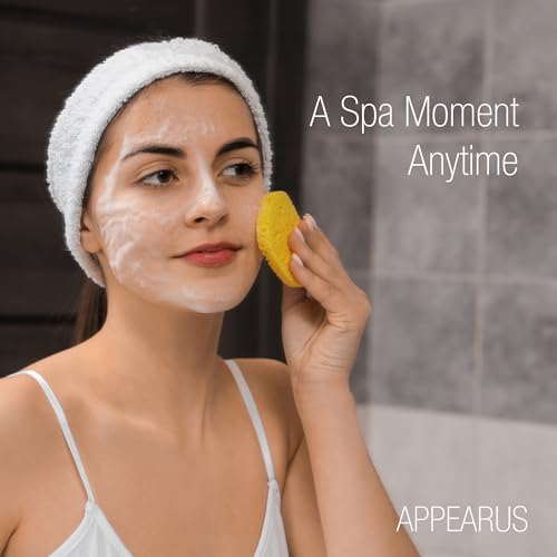 Appearus Natural Cellulose Facial Sponges ? 50 Pack (Compressed) ? Professional Spa Facial Sponge Pads for Cleansing, Exfoliating, Makeup Removal ? Natural Yellow ? Gentle on Sensitive Skin