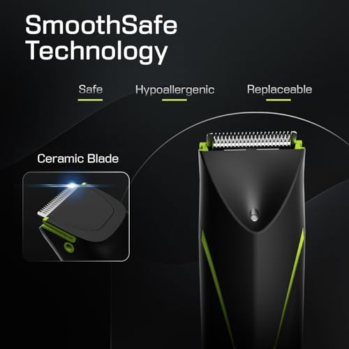 Electric Body Hair Trimmer for Men: Manscape Cordless Ball Body Shaver with Ceramic Blade Waterproof Pubic Hair Groomer Manscaping Rechargeable Wet/Dry Grooming Use for Chest Groin Legs Armpits Travel