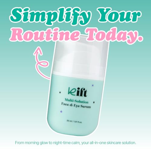 KIFT Multi-Solution Face & Eye Serum - Hydrating, Smoothing, and Soothing K-Beauty Skincare Serum for Radiant, Nourished Skin, 30ml