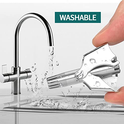 Portable Ear and Nose Hair Trimmer Universal for Men and Women£¬Stainless Steel Manual£¬Battery-Free, Washable£¬Nose Vibrissa Razor Shave Clipper, Silver