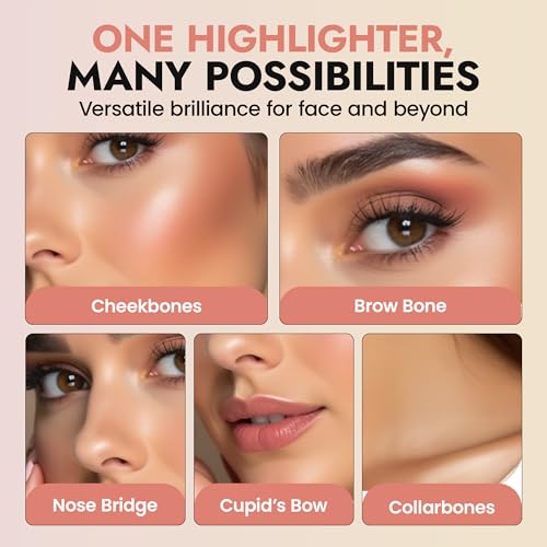 Organic Highlighter Makeup Powder, Diamond Dust - Talc-Free, Lightweight & Vegan Shimmer Highlighter for Radiance on Face, Body & Collarbone - No Paraben, Cruelty-Free, Made in USA