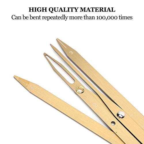 Eyebrow Ruler, Microblading Tattoo Eyebrow Ruler Positioning Measurement Tattoo Calipers, Eyebrow Measure Tool Golden Ratio Makeup Symmetrical Tool Accessory(gold)