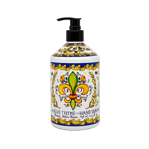 Perugia Italian Deruta Hand Soap - 21.5 fl oz Bottles - 8 pack - Lavendar, Sweet Orange, Lemon Verbana, and Olive Thyme
