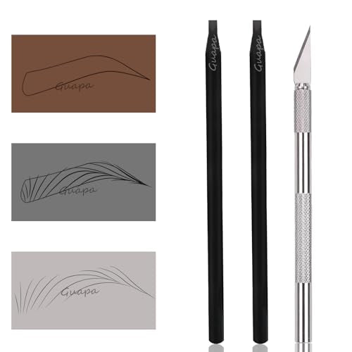 2pcs Waterproof Pre-Draw Mapping Pencils ? Peel-Off Hard Core Eyebrow Pencils for Permanent Makeup, Microblading & Brow Shaping