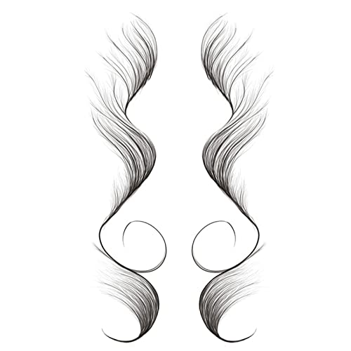 5 Sheets Temporary Tattoo Stickers for Hair Edge Smooth Waterproof Black Hairline Curly Bangs Tattoo Sticker