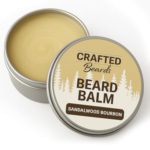 Beard Balm - Sandalwood Bourbon - 2oz Tin - Beard Wax - Light Hold - (SB)