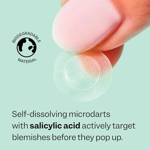 Microdarts Pimple Patches for Face, Deep & Early-Stage Zit Care, 9 Count with Cleana Swab