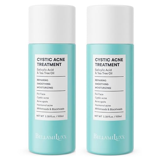 Cystic Acne Treatment for Face: Hormonal Acne Treatment Cream for Teens & Adults - Salicylic Acid & Tea Tree Oil Pimple Spot Remover - Anti-Acne Moisturizer Reduces Redness, Blemishes