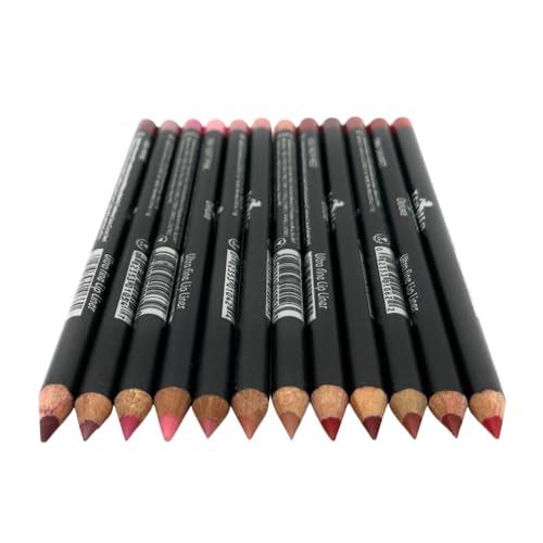 12 pcs, 12 Colors Red Tone Ultra Fine Lip Liner Set, Creamy, Long Lasting, High Pigmented Pencil, Various Shades (Red Tone)