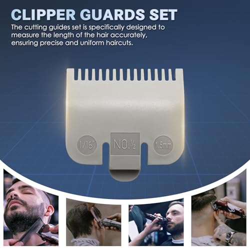 2 Pack Replacement for 1/2 Wahl Clipper Guards Set,1/16" 1.5mm Hair Clipper and Trimmer Attachment for Professional Stylists and Barbers (Grey)