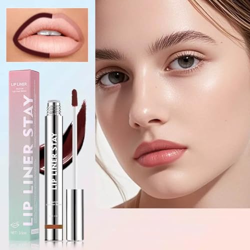 Lip Liner Peel Off Lip Liner Stain Pencil Waterproof Long Lasting Transfer-Proof High Pigment (03#)
