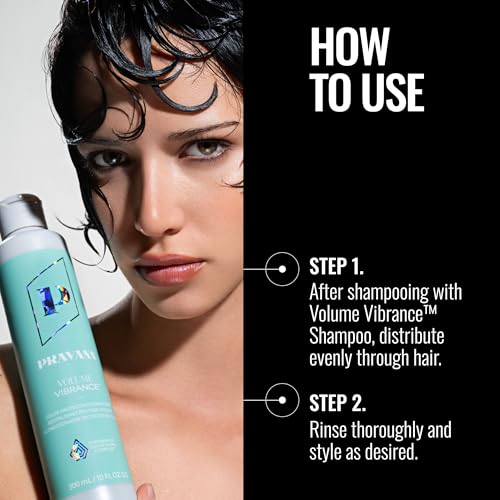 PRAVANA Volume Vibrance Conditioner | Adds Lightweight Volume, Lift & Fullness | For Fine, Color Treated Hair | Strengthens, Thickens, Reduces Breakage | Chromasilk Enhances Shine & Protection | Vegan