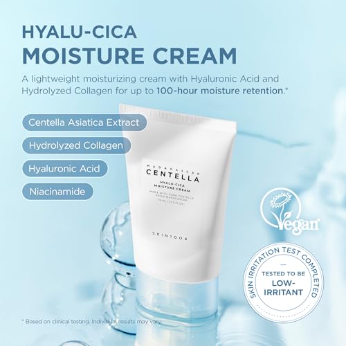 SKIN1004 Hyalu-Cica Moisture Cream, Face Moisturizer with Hyaluronic Acid, Centella Cream for Deep Hydration, Lightweight Nourishing Gel Moisturizer for Face, Korean Skin Care, 2.53 fl oz / 75ml