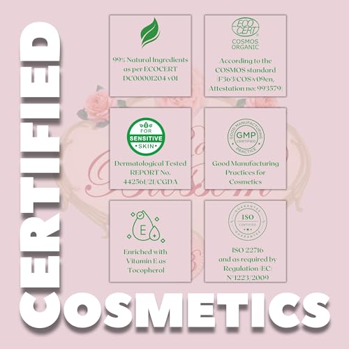 ECOCERT Certified Rose Blossom- Centifolia Rose Moisturizing Day Cream-50ml | Tested for Sensitive Skin | Luxurious, Hydrating, Soothing, Face Cream with Hydrolyzed Silk, Salicyclic Acid, Shea Butter