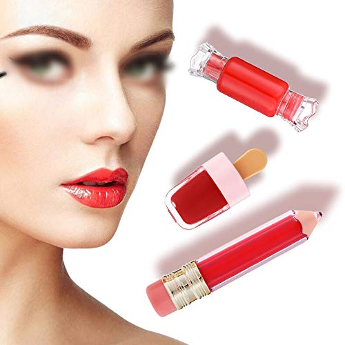 30 Pcs Cute Empty Lip Gloss Tubes, 6 Styles Lip Glaze Tubes Novelty Red Wine Glass Lip Oil Bottles Empty Lip,Refillable Lip Balm Containers for Women Girls DIY(5/8/10ML)