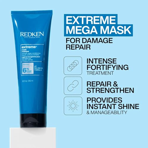 Redken Extreme Hair Mask For Damanged, Brittle Hair - Fortifies & Strengthens, 8.5 Fl Oz