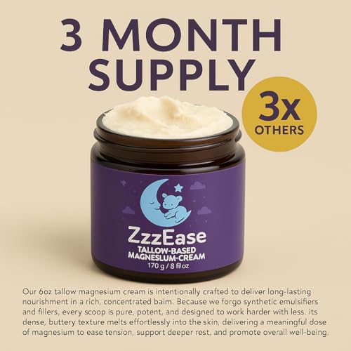 Magnesium Lotion for Kids | Tallow-Based Magnesium Lotion for Sleep | Lavender Scented | No Melatonin Sleep Aid | Arnica Cream, Eczema Cream for Kids | Organic, Made in the USA, 3 Month Supply