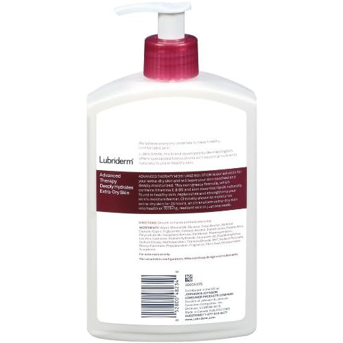 Lubriderm Advanced Therapy Fragrance Free Moisturizing Hand & Body Lotion + Pro-Ceramide with Vitamins E & Pro-Vitamin B5, Intense Hydration for Itchy, Extra Dry Skin, Non-Greasy, 16 fl. oz