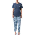 Wrangler Women's Short Sleeve Graphic Tee and Printed Pants Pajama Sleep Set