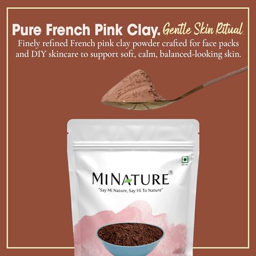 minature French Pink Clay powder| 227g(8 oz) (¨ö pound) | Montmorillonite Pink-Clay | French Rose Clay | Face mask | natural powder