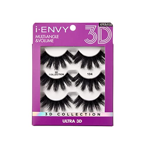 iEnvy False Eyelashes 3 Pairs Fluffy and Natural Multiangle and Volume Faux Mink Lashes (04)