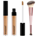 PHOERA Concealer, Lightweight, Full Coverage, Long Lasting, Corrects, Hydrates, Highlights, Matte Finish, All-Day Wear,with Concealer Brush (105#BISCUIT)