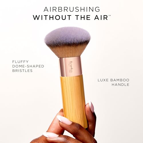 tarte the buffer airbrush finish foundation brush ? Blending Brush for Cream, Liquid or Powder Makeup, Buildable Coverage & Seamless Application for Flawless Finish, Vegan & Cruelty-Free, full size