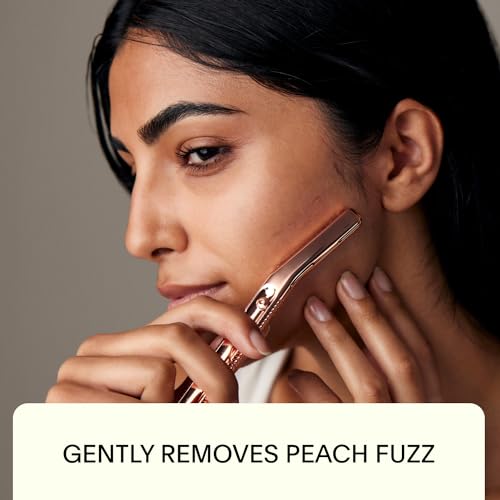 Leaf Shave | Leaf Dermaplaner Kit, All-Metal Reusable Dermaplane Razor and Exfoliating Tool for Women, Includes Matching Stand and 10-Pack of Refills - Chrome