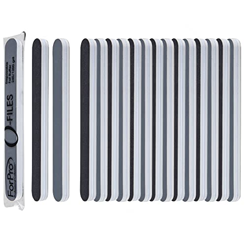 ForPro Professional Collection O-Files Fat Buffer, 240/1200 Grit, Double-Sided Manicure & Pedicure Nail Buffer, Individually-Wrapped, Disposable Nail File, 6¡± L x .75¡± W, 50-Count