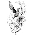 6 Pcs Temporary Tattoos Hummingbird Flower Fake Tattoos for Adult Real Tattoo