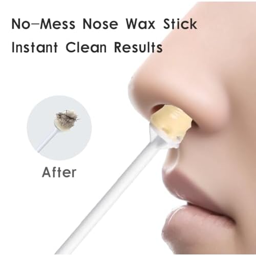 62 PCS Nose Wax Sticks Kit with Disposable Spatulas for Nostril Cleaning and Ear, Face, and Hair Removal for Men and Women. Painless application.