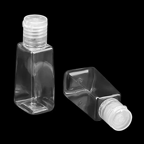 SOUJAP 100 PCS 30ml /1oz Empty Bottles with Flip Caps, Plastic Flip Cap Bottles, Clear Travel Refillable Containers for Water, Lotions, Shower Gel