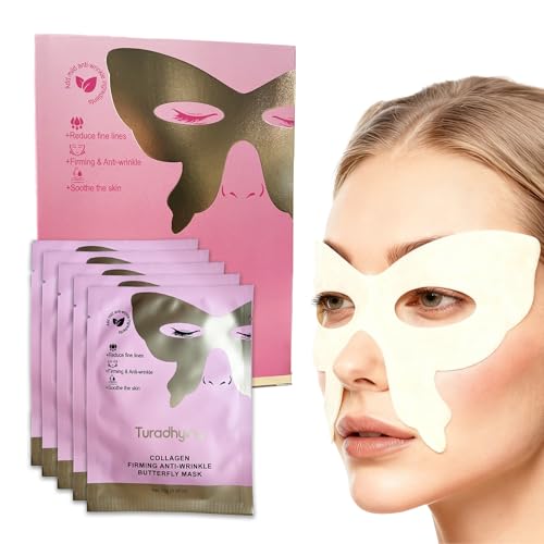 Collagen Firming Anti-Wrinkle Butterfly Eye Masks with Hydrolyzed Collagen & Niacinamide ? Hydrogel Under Eye Patches for Dark Circles, Puffiness, and Fine Lines ? 5 Pairs per Pack