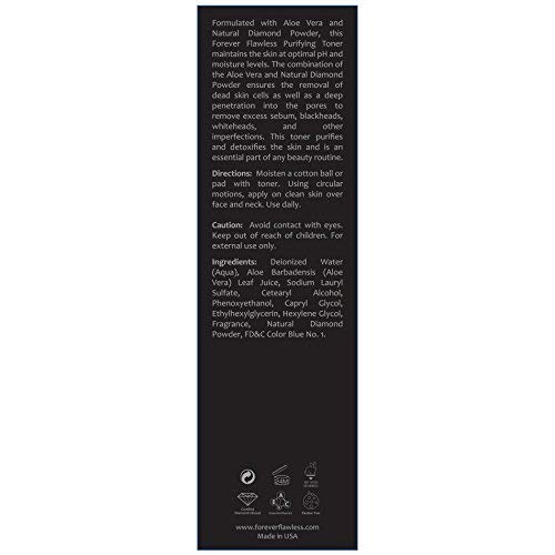 Forever Flawless Exfoliating Facial Toner With White Diamond Powder and Aloe Vera FF16, Enhance Skin Elasticity and Firmness, Cleanse and Close Pores (2.03 fl oz)