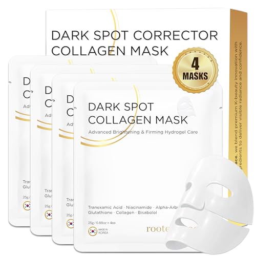 Deep Collagen Face Mask Overnight Hyrdrogel Korean Skincare - Dark Spot Corrector & Niacinamide - Hydrating Pore Minimizing Glass Skin Anti Aging | 0.88oz (25g) x 4ea