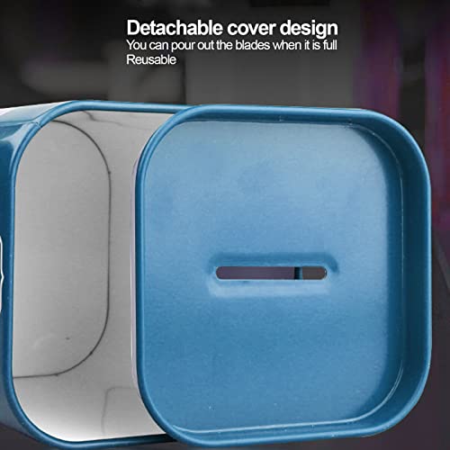 Blade Disposal Case, Razor Blade Bank, Iron Blade Disposal Case, Iron Detachable Cover Large Capacity Razor Blade Bank Storage Container Waste Blades Storage Box Top Opening Design for Barber Shop (Bl