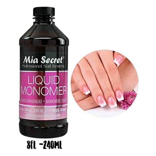 Mia Secret Liquid Monomer 8 oz. Professional Acrylic Nail System - MMA FREE - Made in the USA