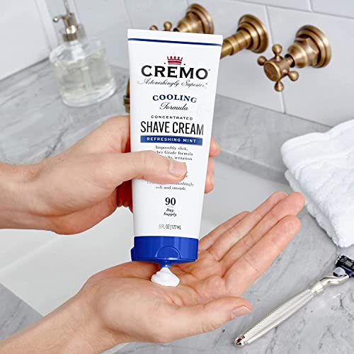 Cremo Barber Grade Original and Cooling Shave Cream, Astonishingly Superior Ultra-Slick Shaving Cream for Men, Fights Nicks, Cuts and Razor Burn, 6 Fl Oz, 2 Pack