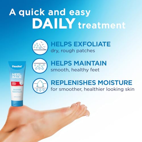 Flexitol Heel Balm,Cracked Heel Cream & Foot Balm,Intensive Hydration for Dry,Rough Feet & Heels,Urea-Based Moisturizing Cream,4 oz Tube,(Pack of 4)