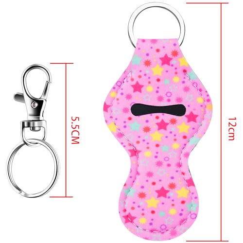 Duufin 24 Pieces Chapstick Holder Keychains Lipstick Holder Keychains
