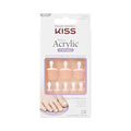 KISS Salon Acrylic, Press On Toenails, Nail Glue Included, 'Walk Away', White, Short Size, Squoval Shape, Includes 28 Nails, 2g Glue, 1 Manicure Stick, 1 Mini File