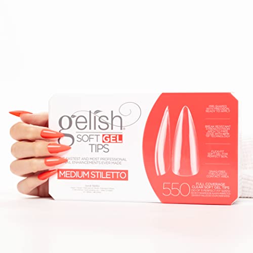Gelish Soft Gel¢â Tips - 550 Count Professional Quality Press on Nails Extension for Strong, Long-Lasting Manicures ? Easy Application, Natural Look, Pre-shaped False Nail